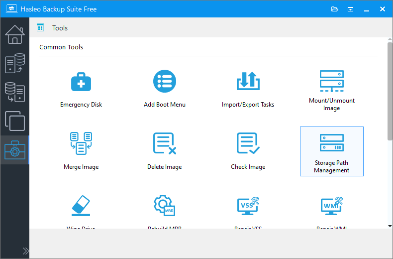 click storage path management