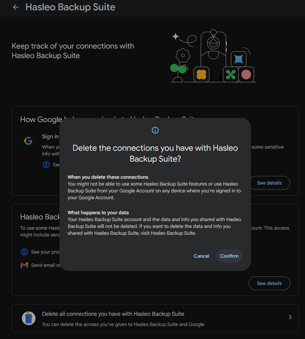 confirm revoke Gmail authorization