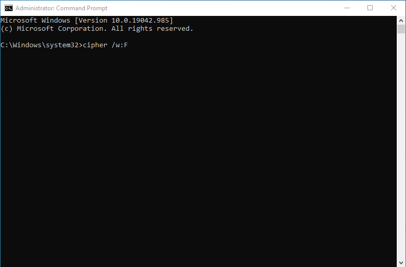 enter cipher /w:C: