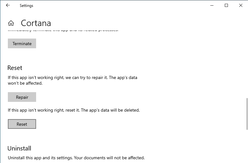 Reset Search App