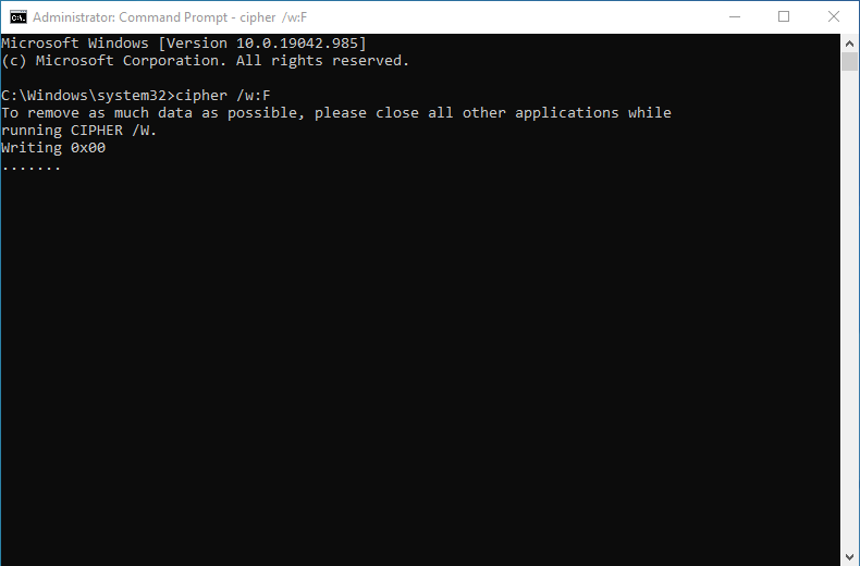run cipher command