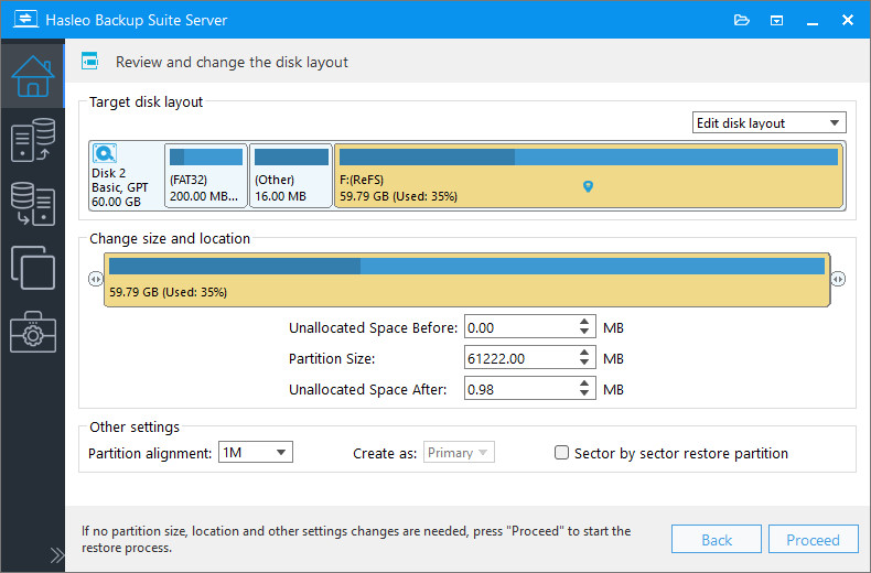 adjust partition