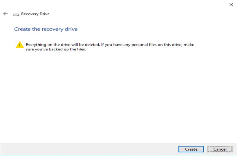 USB drive warning message