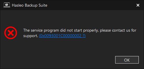 service program did not start properly error