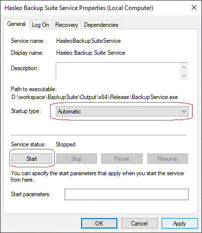 set service program start automatically