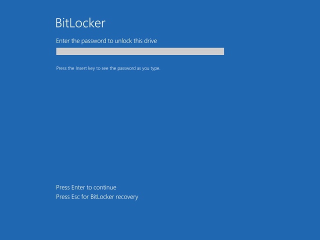 windows 10 pro bitlocker usb key