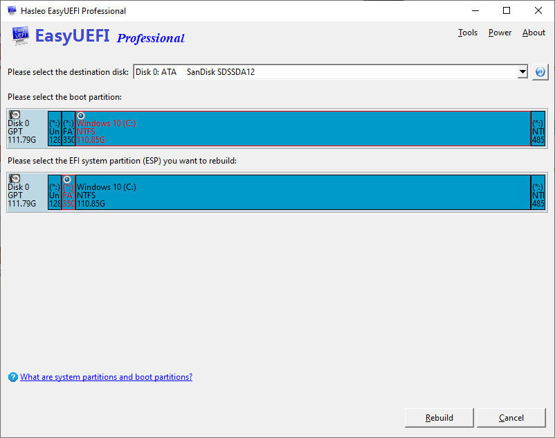 how to change efi system partition to ntfs