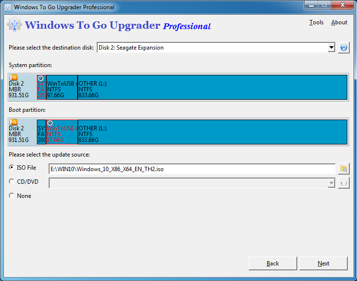 free EasyUEFI Windows To Go Upgrader Enterprise 3.9