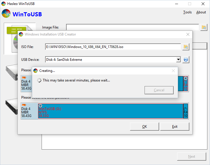 wintousb installation mode legacy vs vhd