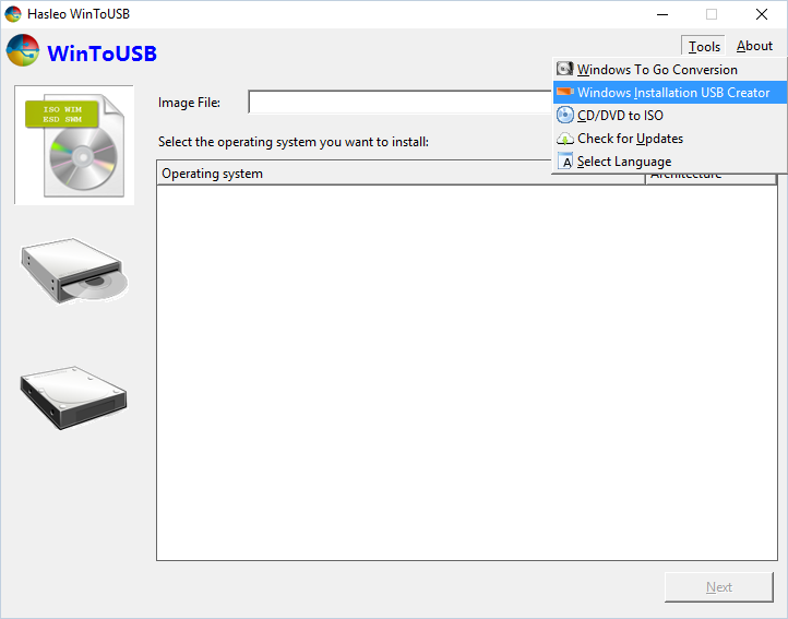 create windows install usb