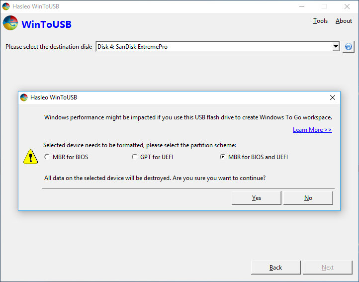 Format the USB drive